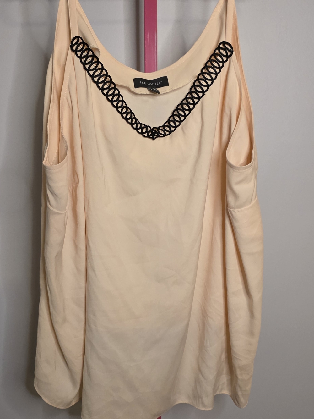 The Limited Peach Tank with Black Loop Trim Sz 2x